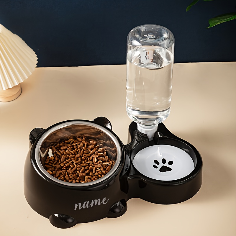 TEMU (customized) Personalized, Diagonal Pet Bowl 1pc, Automatic Water Refill, Light, Suitable For Family, Going Out, Pets