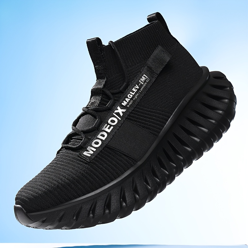 Sneakers, Men's Fashion Shoes, Men's Sports Outdoor Shoes, Men's Mid-Top Running Shoes, Men's Road Running Shoes, Mesh Breathable, Lightweight Shock Absorption, Large Elastic Band Design for a Snug Fit