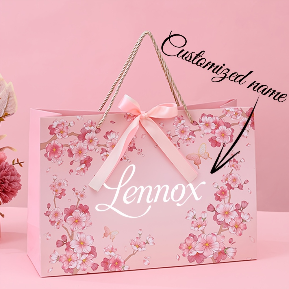 E-shop Geschenk für Sie/Ihn 1 personalisierte Geschenktasche, personalisierte 2D-Namens-Geschenkverpackung-Tragetasche, Gastgeschenk zur Hochzeit,