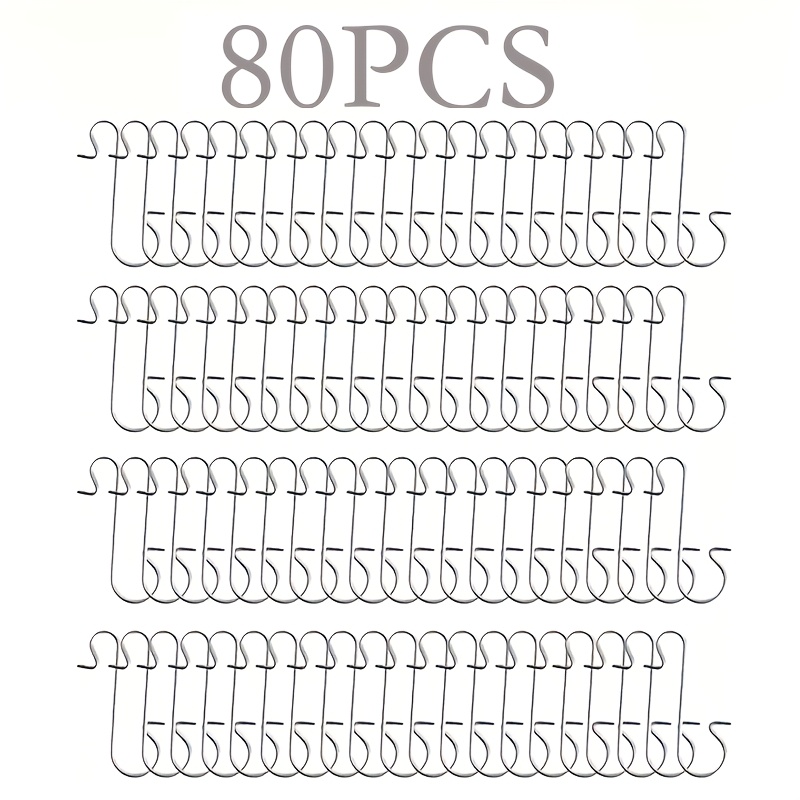 TEMU 80pcs Christmas Decorative Hooks | Christmas Wire Hooks, Silver, Golden, Red, And Green Hooks | Christmas Tree Ornament Hooks