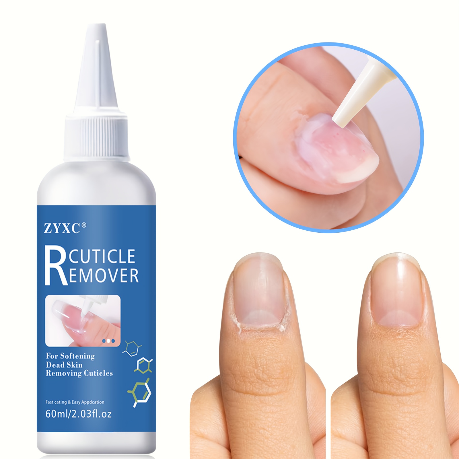 Image of 60ml Moisturizing Cuticle Softener, Instant Remover Liquid, Professional Cuticle Cream For Nail Care, Removes Cuticles & , For And Pedicures