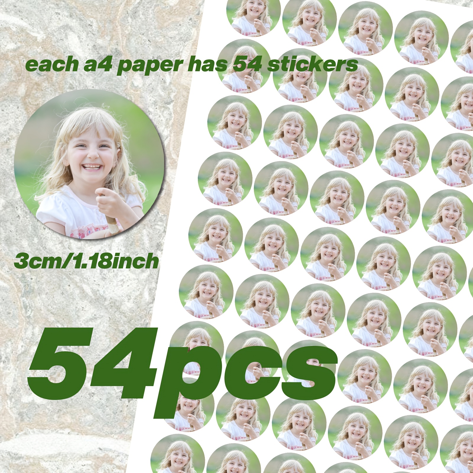 Image of Custom Picture Stickers/custom Photo Stickers Printed On Paper- Perfect For Graduations, Weddings, Birthdays, Pets, Logos/round Image Label