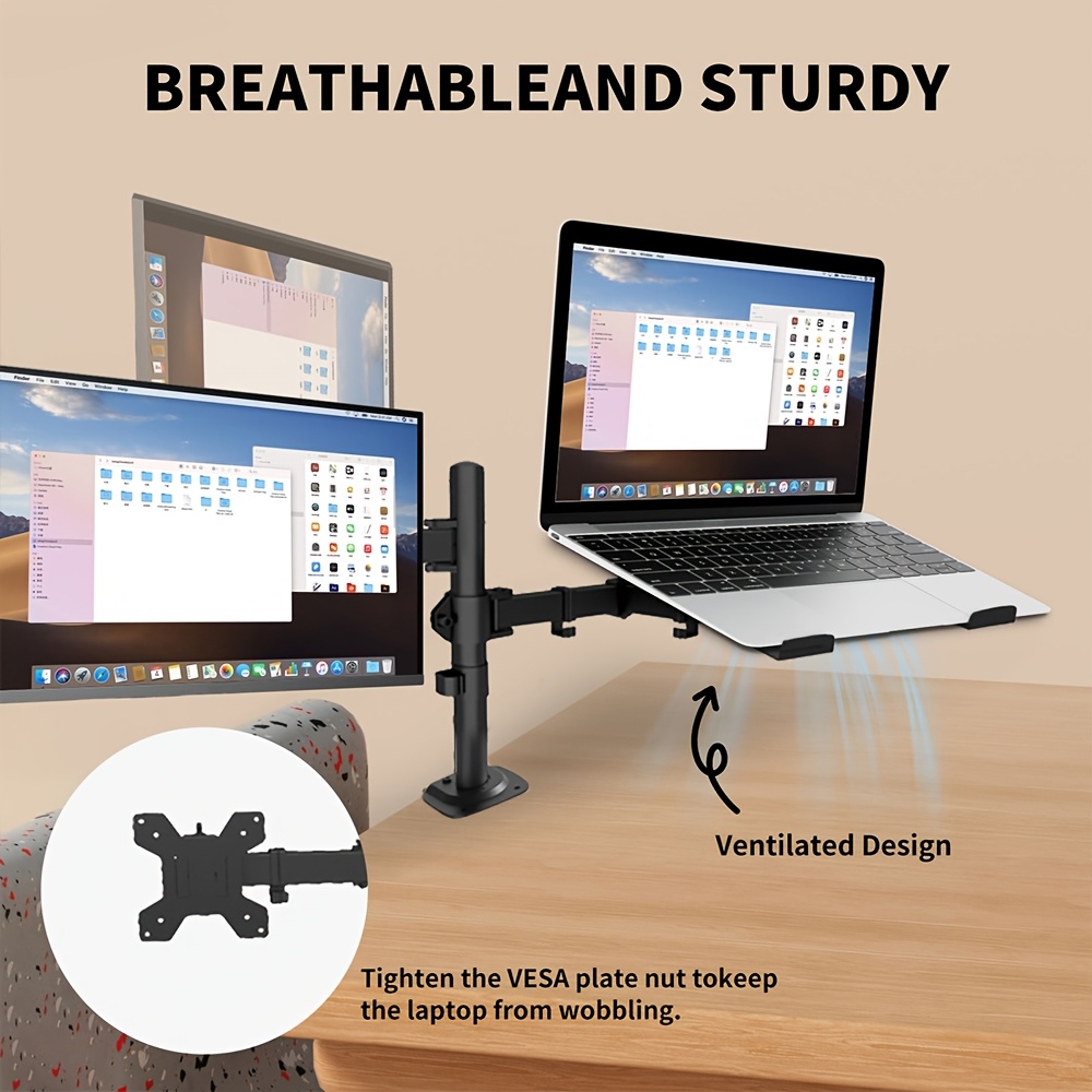 Soporte para monitor con brazo para portátil, totalmente ajustable, para pantallas LCD...
