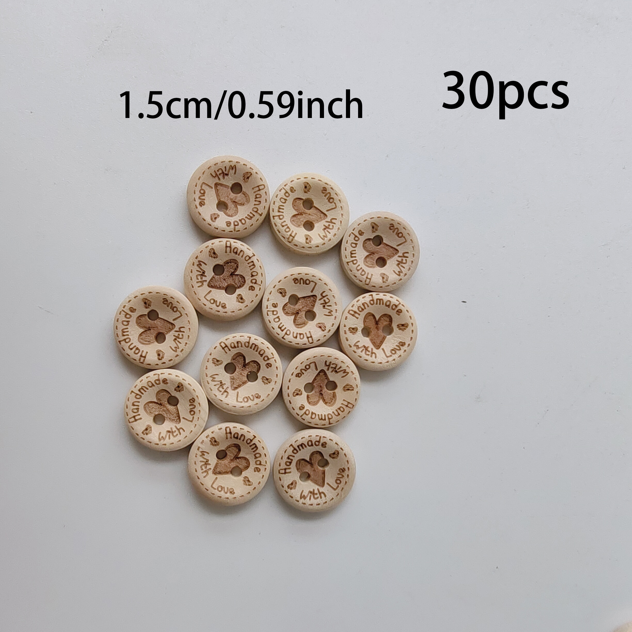Image of Two- Wooden Buttons, Creative Laser-cut Buttons, Wooden Garment Buttons, Two-hole Accessory Buttons, Universal Hand-sewing Buttons, Knitting And Sewing Buttons