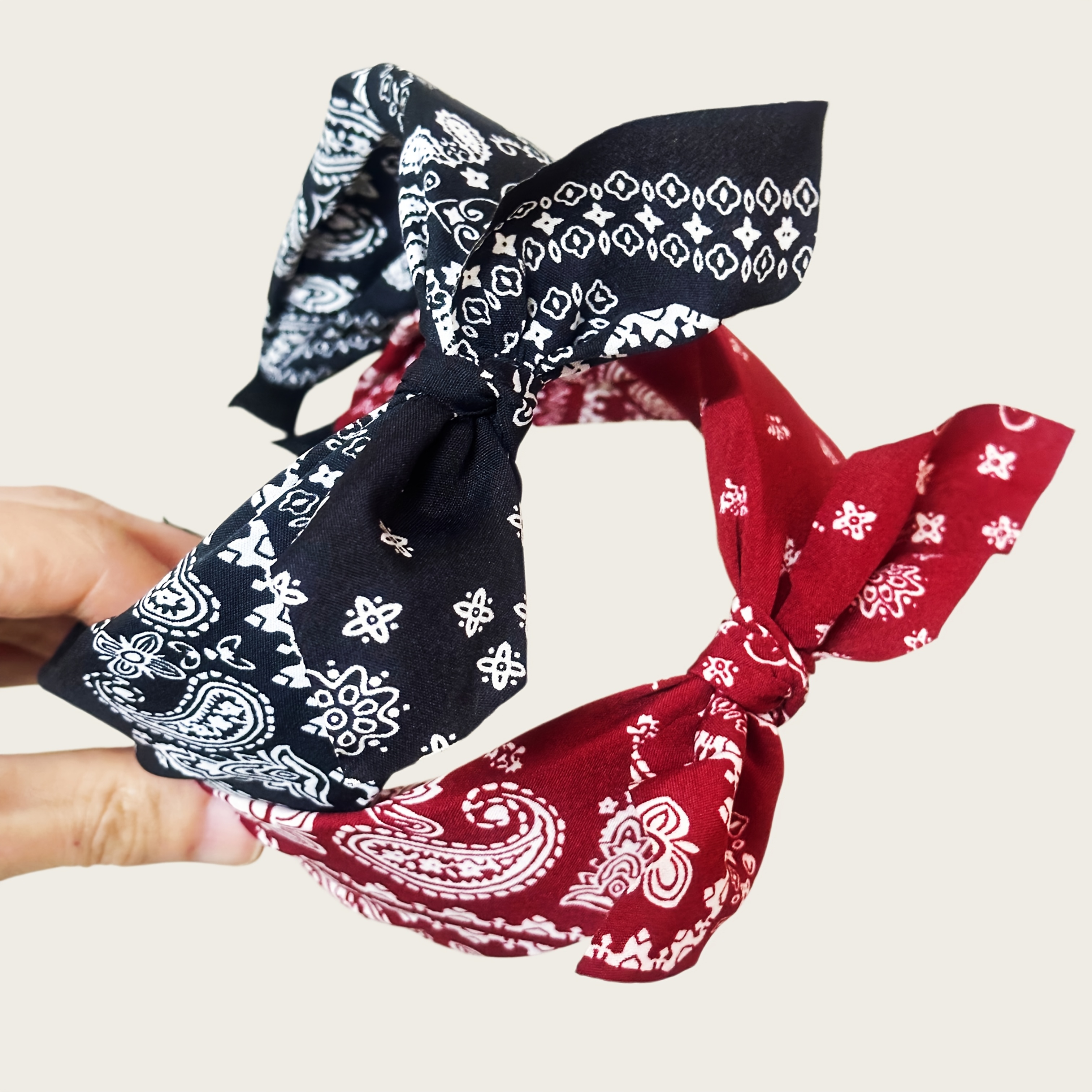 TEMU 2 piezas de adornos retro para el cabello con de para mujer, que incluyen cintas para el cabello y aros para el cabello. Cintas para la cabeza