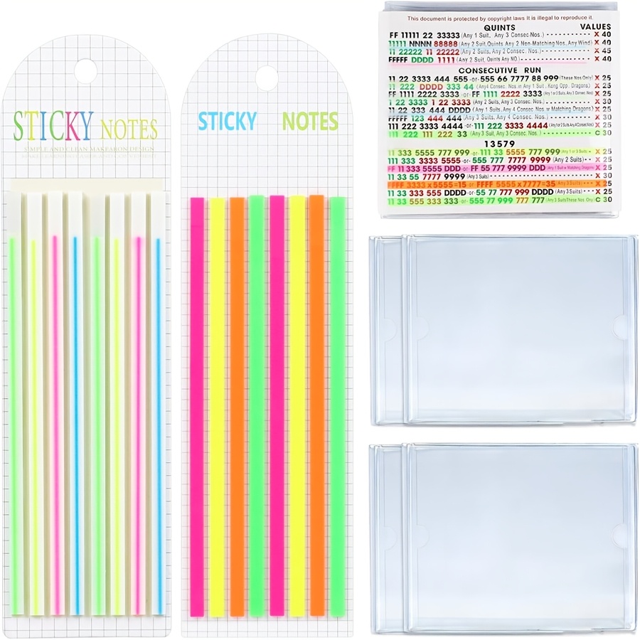 TEMU Reader Magnifying Ruler And Mahjong Book Cover Set, With Guide Lines, Clear Acrylic Mahjong Card Line Finder, Suitable For American Mahjong