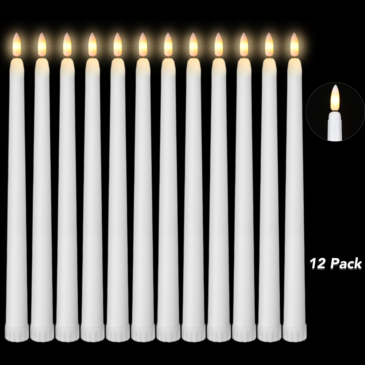 TEMU Flameless Led Candles Set Of 12/24 Flickering Flameless Candles For Romantic Ambiance And Home Decoration, Battery Operated Candles