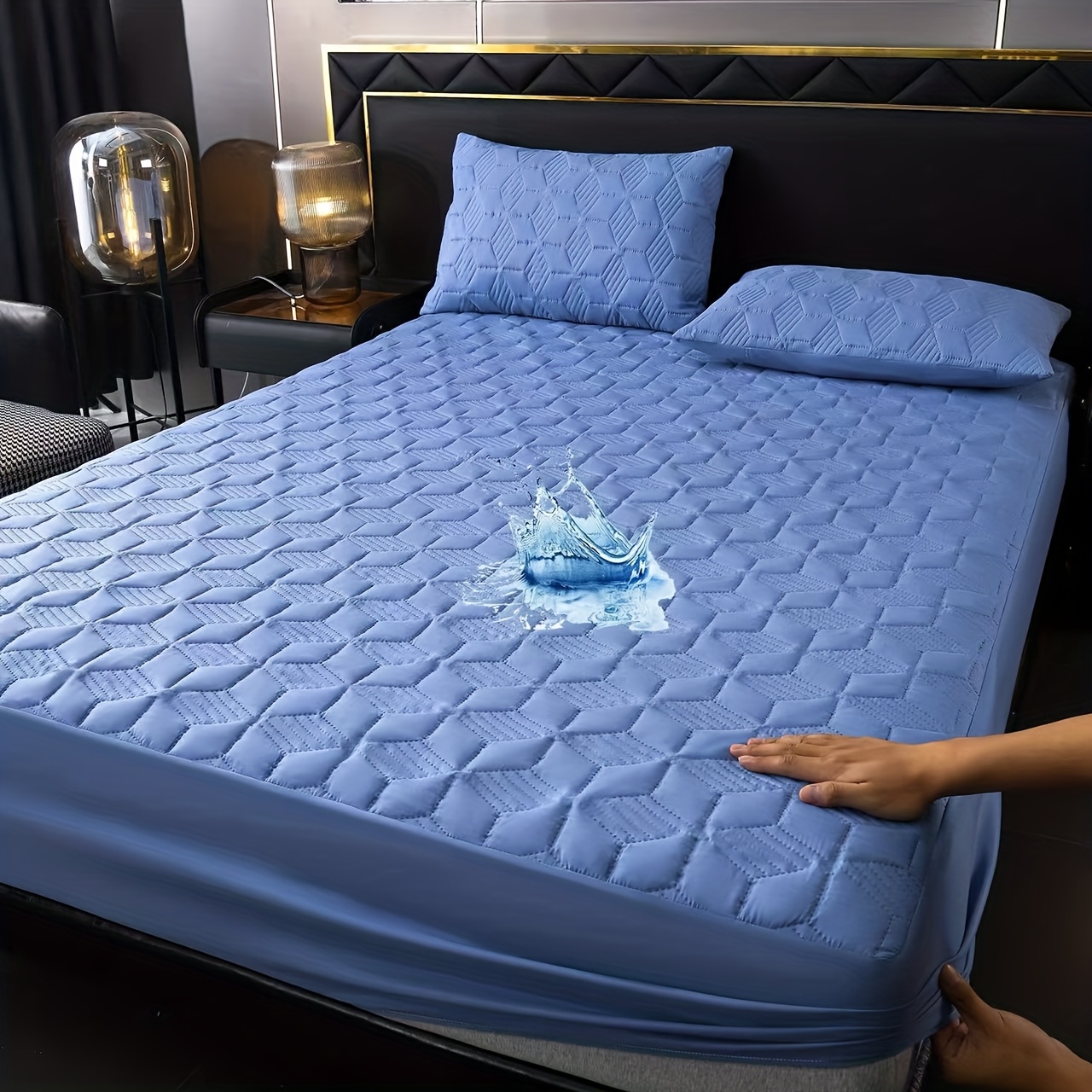 1pc High Quality Mattress Protector, Embossed Design Quiet Elastic Fitted Sheet, Simple Thickened Mattress Cover, Single Size 29.97 cm High, Multiple Sizes Suitable for King Size Beds, Pillow and Inner Core Not Included, Full Size Mattress Protector