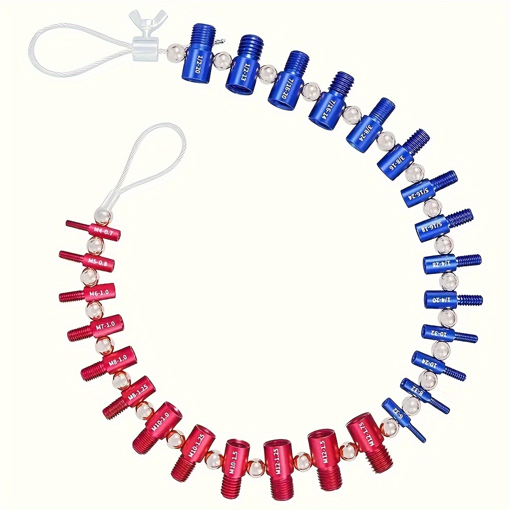 TEMU Nut And Bolt Thread Checkers 26 Male/female Gauges- Compact Locking Nut Identifier, Thread Tool For Measuring Bolt Or Hole Threads