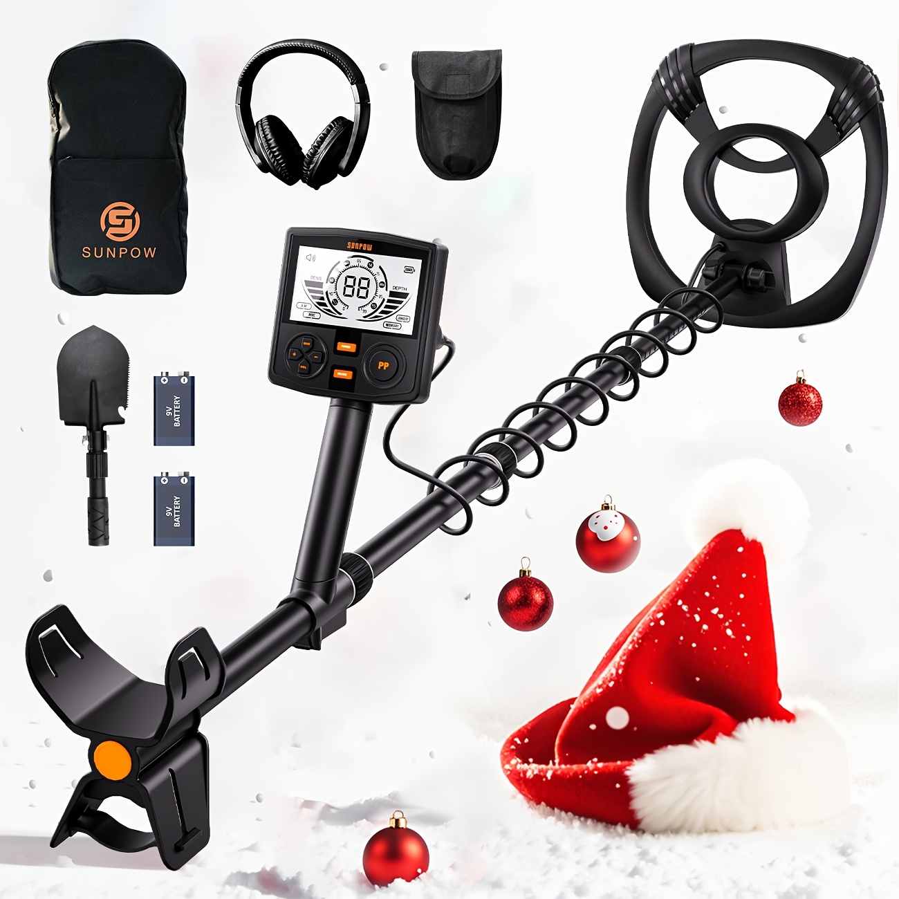 

Sunpow Metal Detector For Adults Professional - High With 12" Coil, 2x Lcd Display, Dsp Chip, 5 , Adjustable Length (19"-59"), Sturdy Spiral Structure