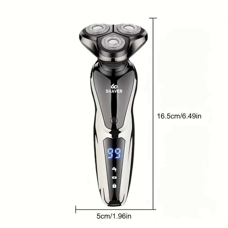3 in 1 electric   usb rechargeable portable shaver with nose trimmer lithium battery 3d     ip68 for beard and mustache grooming beard trimmer details 3