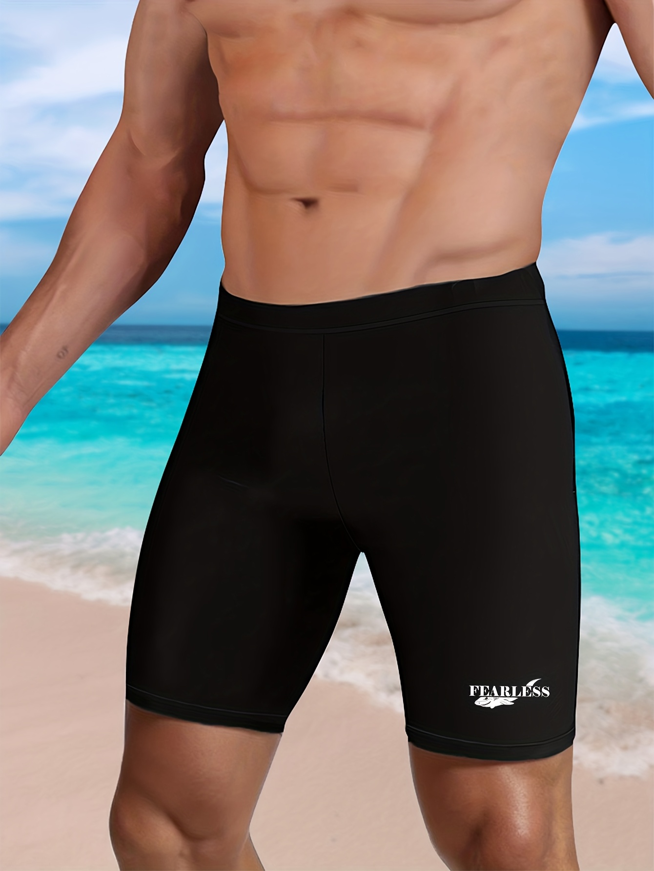FEOYA Zwembroek voor heren, nauwsluitend, sexy, low rise, badmode met afneembare pad, watersport, zwemshorts, ondergoed, wit, S