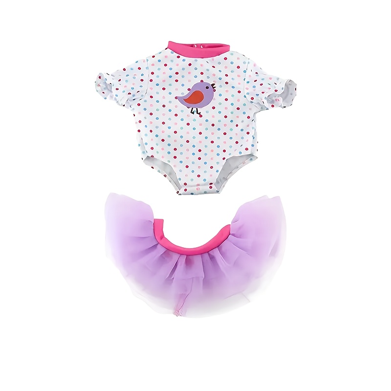 2 Adorable Doll Outfits (doll Not Included). A Stunning Combination Of A White Top With Colorful Polka Dots With A Sheer, Puffy Skirt. The Perfect Surprise Gift For Children This Christmas.