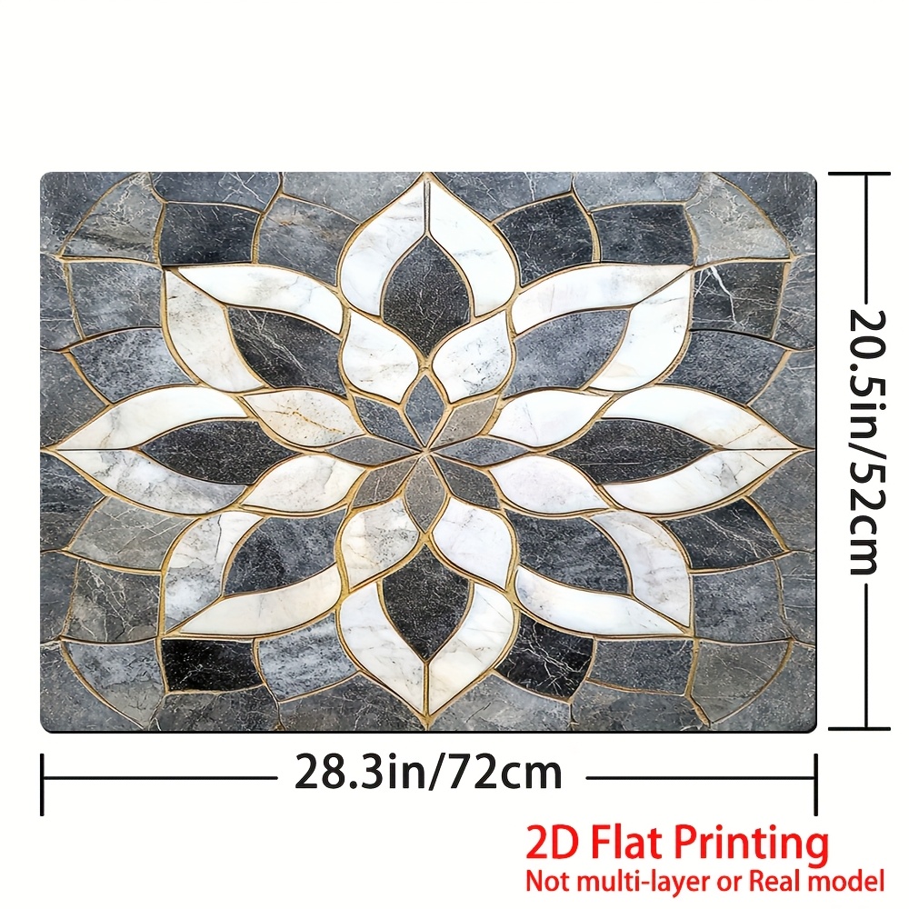 TEMU Tapis plat imprimé bidimensionnel en une seule pièce pour recouvrir la cuisinière, conçu pour protéger les plaques de cuisson à gaz et servir de