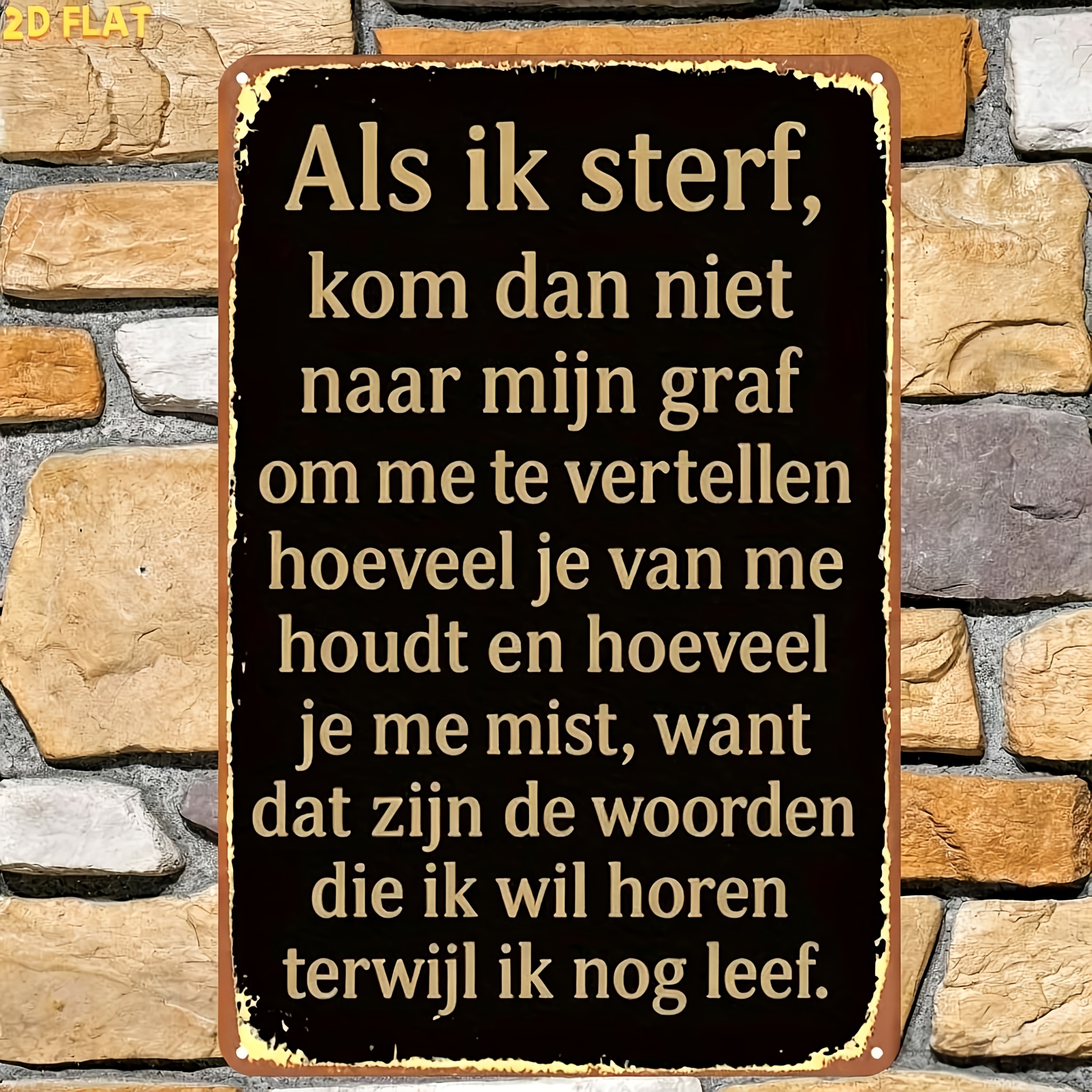 TEMU 2d Flat, 2d Flat Vintage Dutch Country Quote Wooden Sign, Suitable For Indoor, Garden, Outdoor, Home, Office, Bathroom Decoration, 1pc, 2d Flat