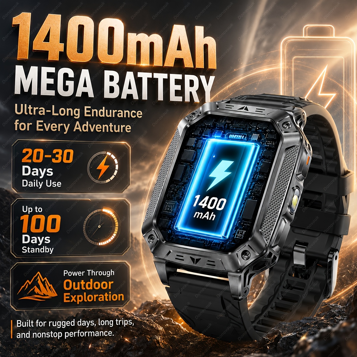 2026 New Men's Smart Watch with 1400mAh Large-capacity Battery