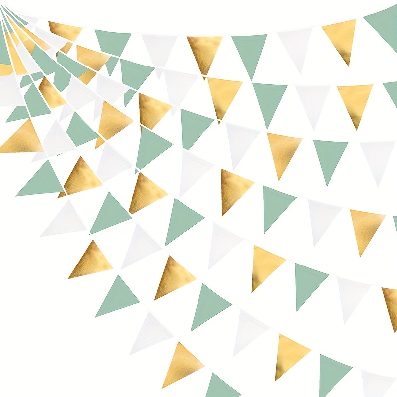 1      party banners elegant pastel golden paper   flags with   for weddings birthdays baby showers graduations outdoor hanging door room decorations   turquoise