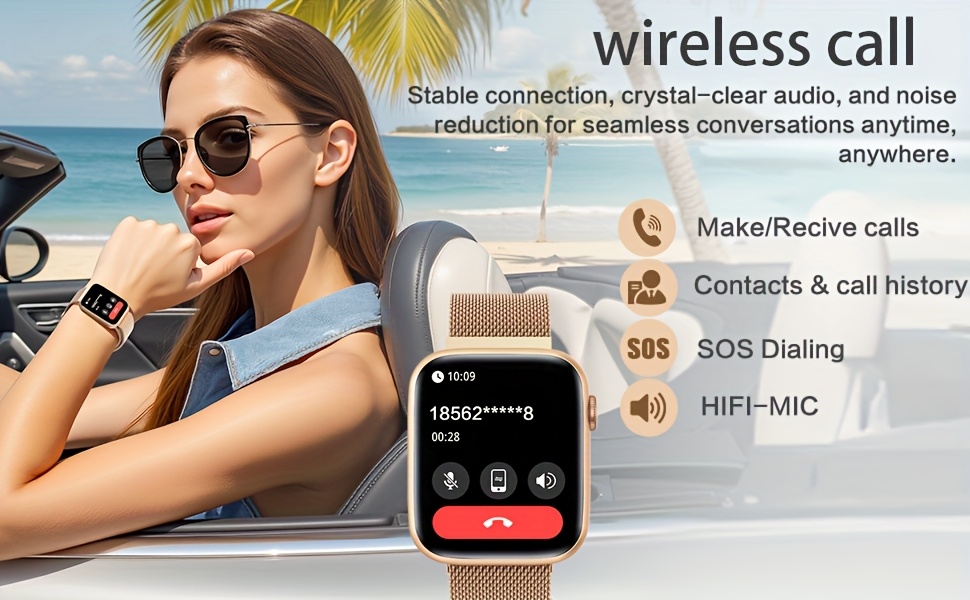 Unisex Smartwatch, 1.9-Inch AMOLED HD Touch Screen, DA GPT AI Fitness Tracker Watch, Supports Wireless Calls/Message Reminders, AI Dials, Smart Voice, Remote Camera, Sitting Reminder, Water Drinking Reminder, Music Control, Alarm Clock, Timer, Health Monitoring Tracker That Can Set Date And Time on The Watch, Suitable for Men And Women, Is The Best Gift for Family/Friends/Relatives, Birthday Gift, Holiday Gift, Christmas Gift