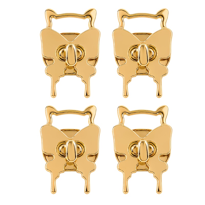 TEMU 4pcs Light Golden Bag Rotating , Shaped Metal Bag Hardware, Suitable For Diy Handbag Making, Knitted Bags, Wallets And Handmade Accessories, Bag