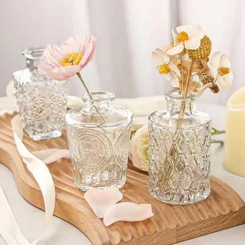 12 22 24 64pcs glass bud vases in bulk small vases for centerpieces flower vases for rustic wedding home table decorations banquet party festival wedding table decor aesthetic for mothers decorations