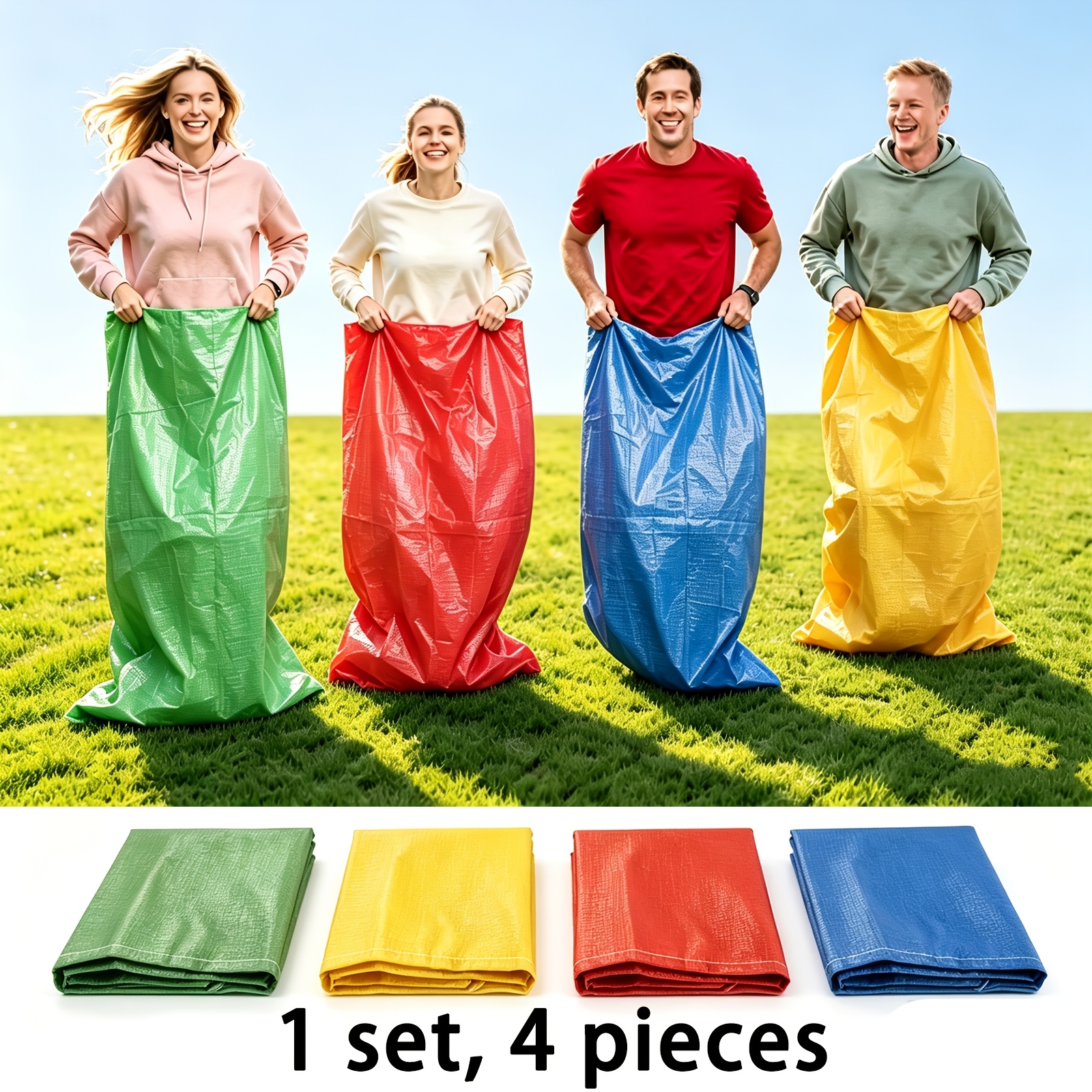 TEMU -large Durable Household Interactive Potato Sacks | Kangaroo Hop Game, Extended Size 23.62 X 39.37 Inches, Made Of Durable Plastic, Suitable For