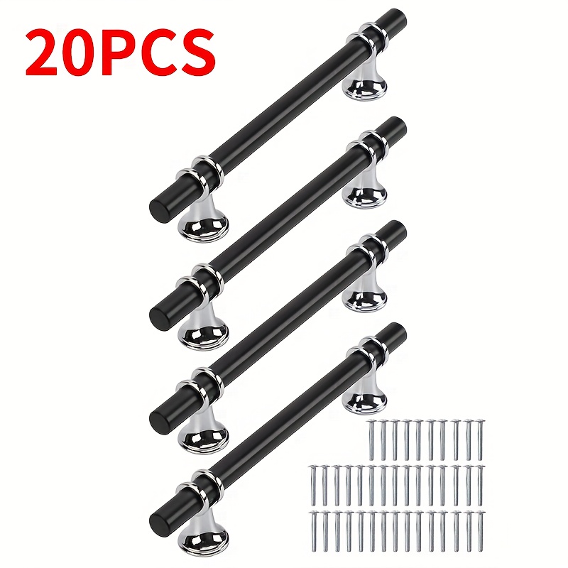 20pcs European Style Stainless Steel Cabinet Door Handles, Cabinet Hardware Drawer Door Knobs, Easy-to-install Hardware Handles, Suitable For Wardrobes, Cabinets, Shoe Cabinets, Desks, Etc.