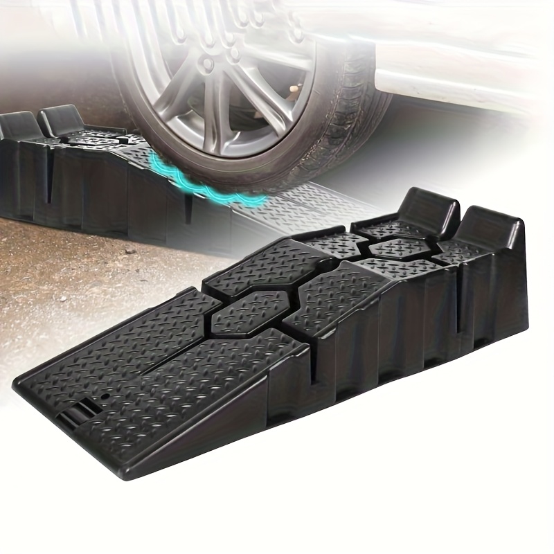 lot de 2 rampes de chargement larges en plastique robustes - de 2,5 , base renforcée, surface antidérapante - pour lentretien de la voiture/laccès au soubassement (90 x 33 x 22,5 cm/35,4 x 13 x 8,9 po, noir) Détails du produit 4
