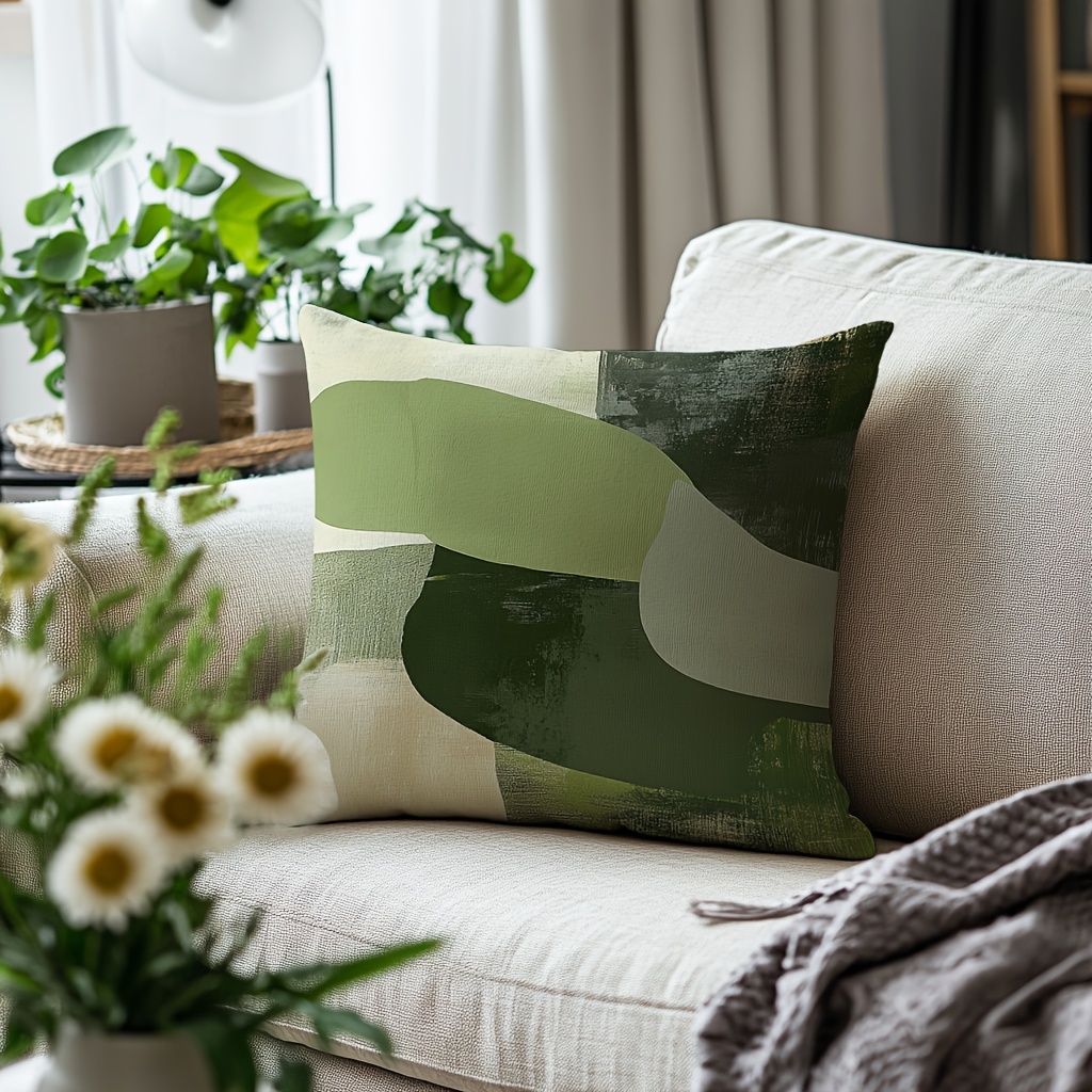 Boho Green Cushions Throw Pillows Green Geometric Pillow Boho