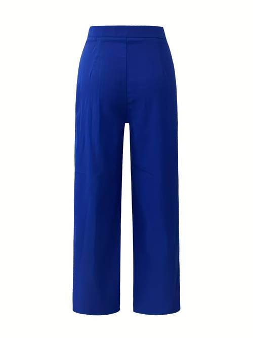womens pants suit solid color cold shoulder business party office elegant off shoulder irregular top and bottom set