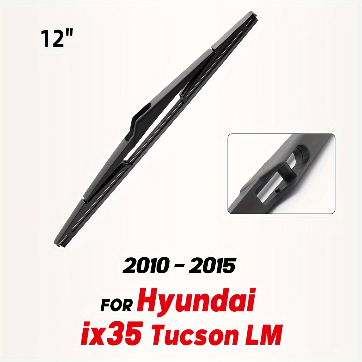 TEMU Spazzola tergicristallo posteriore "12" per Hyundai Ix35 Tucson LM modelli dal 2010 al 2015, adatta per parabrezza e lunotto