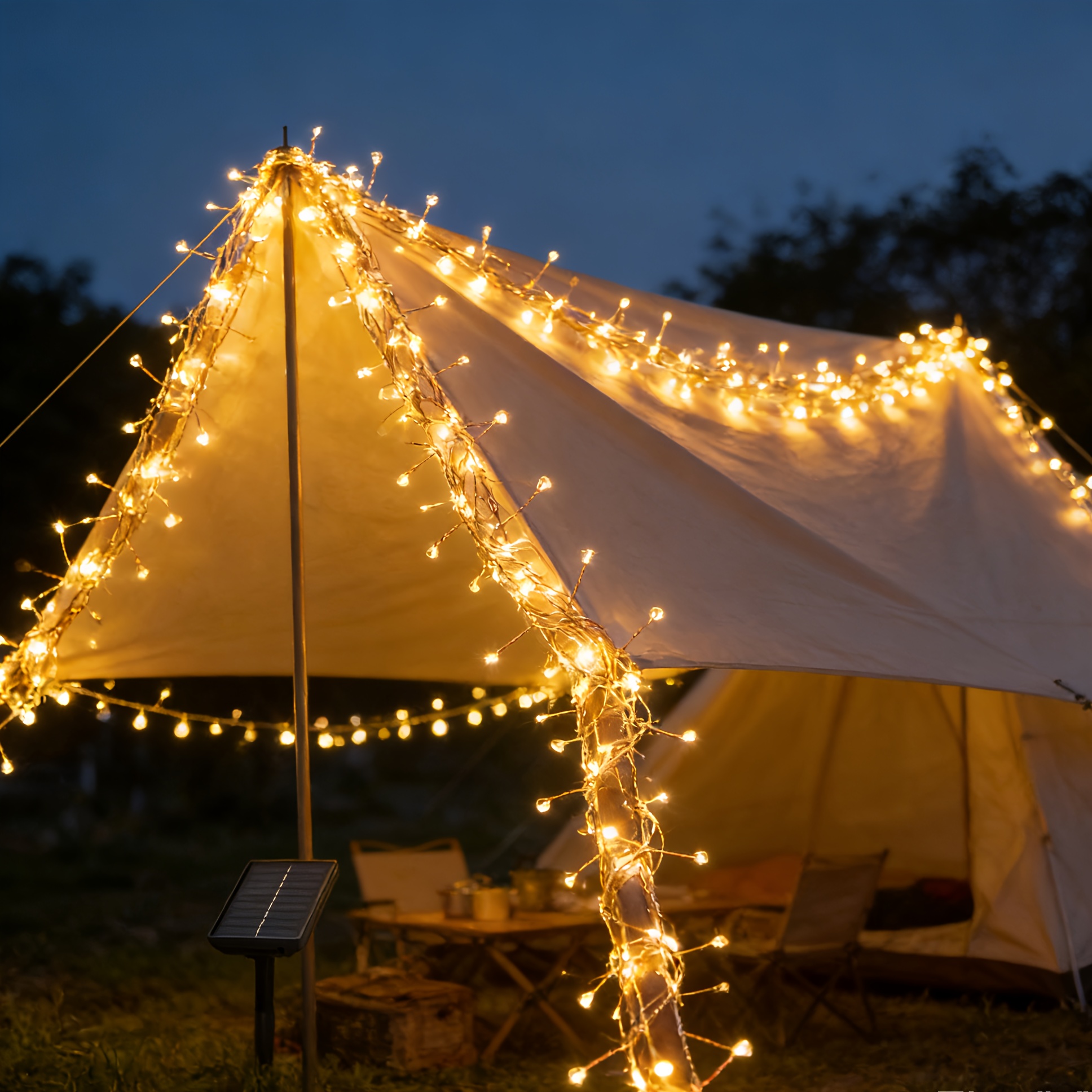 66Ft 200 LED Fairy Lights Plug in, Waterproof String Lights Outdoor 8 Modes Chri