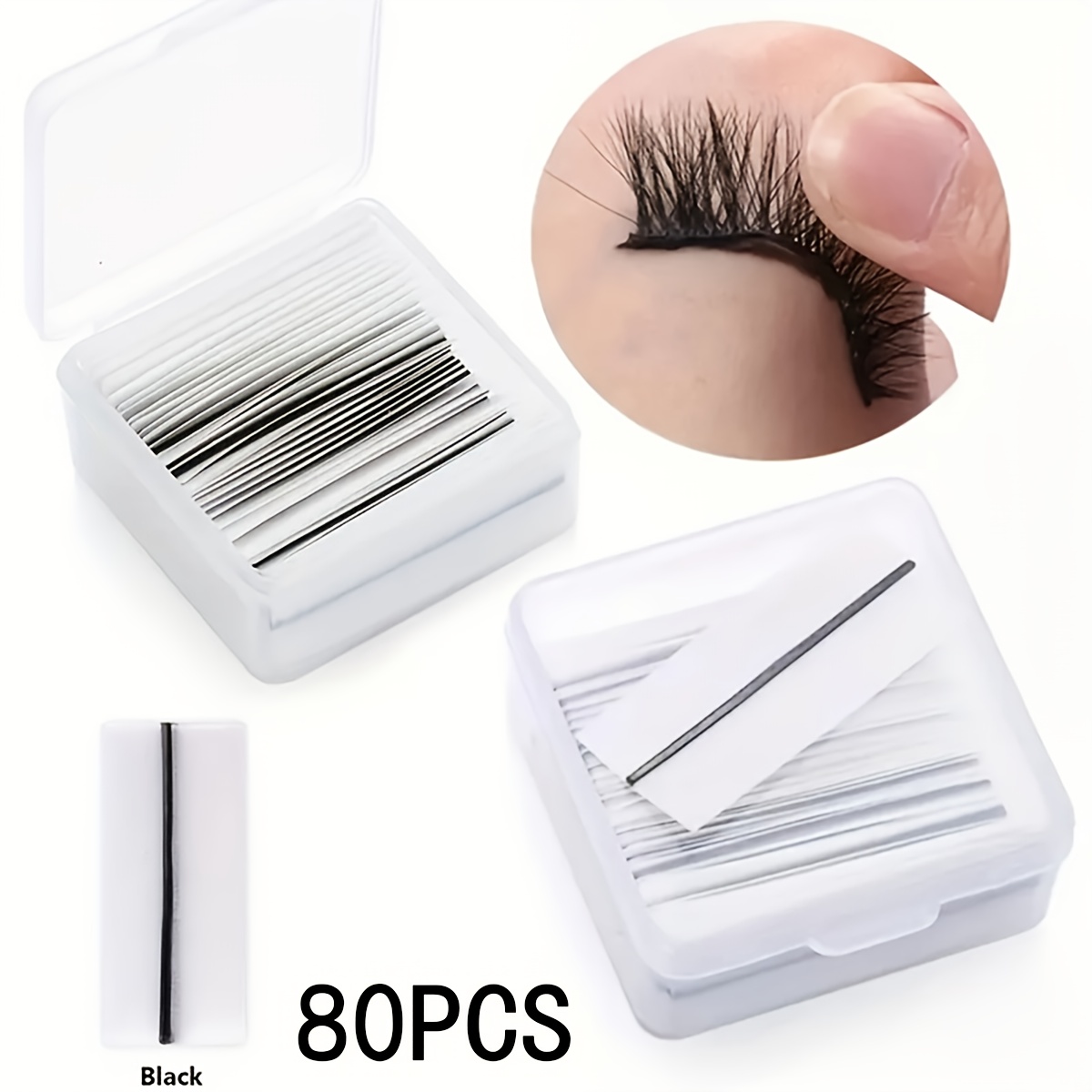 40/80pcs Hypoallergenic Reusable Self-adhesive False Eyelashes Extension No Glue Eyelashes Glue-free Strip, , Time- And Labor-