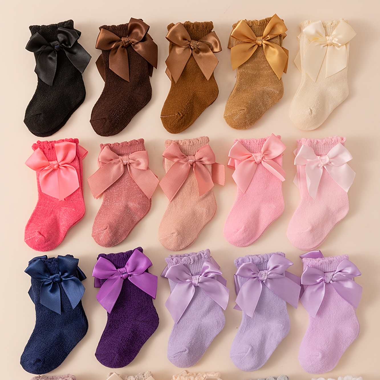 12-Pair Bow Socks for All Seasons
