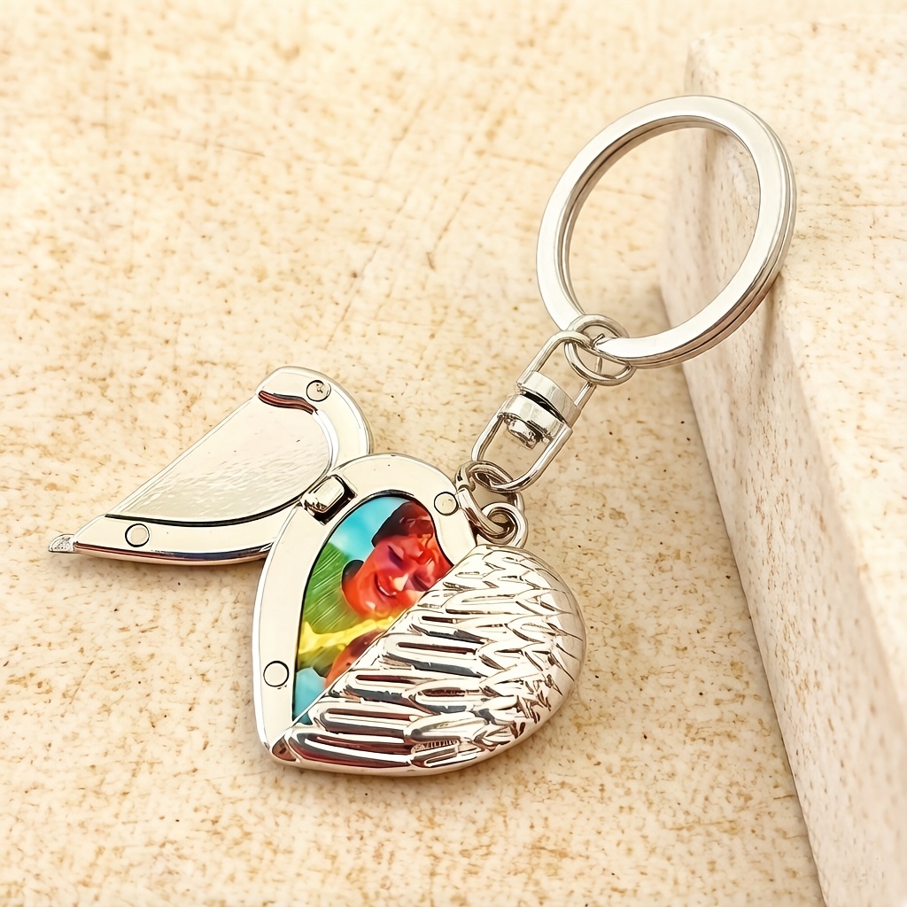 TEMU Porte-clés personnalisé d' en cœur, un cadeau idéal pour les épouses, mères, et petites amies, avec une photo personnalisée et un design élégant