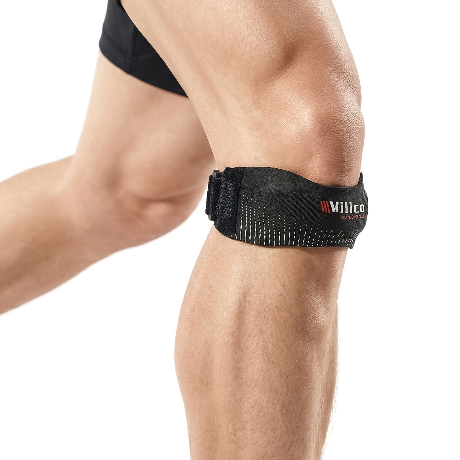 TEMU 1pc -vilico Adjustable Patella Stabilizing Knee Brace, Unisex Knee Support With Adjustable Compression Strap, Suitable For Running, Basketball,
