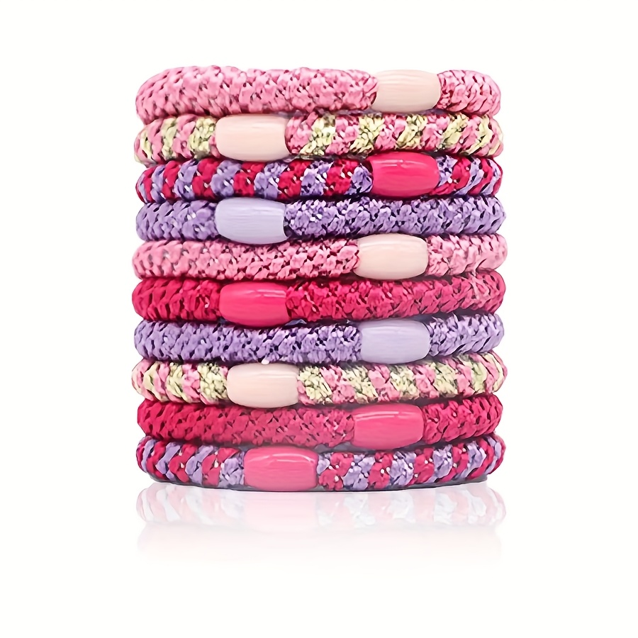 Image of 10pcs Of Easy And Practical Thick Braided Hair Ties Suitable For Strong Ponytails, Durable Hair Additions