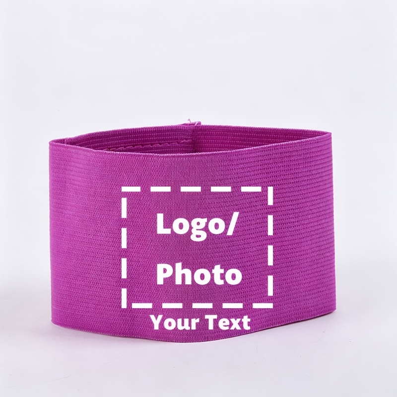 TEMU 1pc Customizable Personalized Pattern And Text Armband, Logo Custom, Elastic Loop, For Biking, Soccer, Sports, Events And Charity, Team Captain