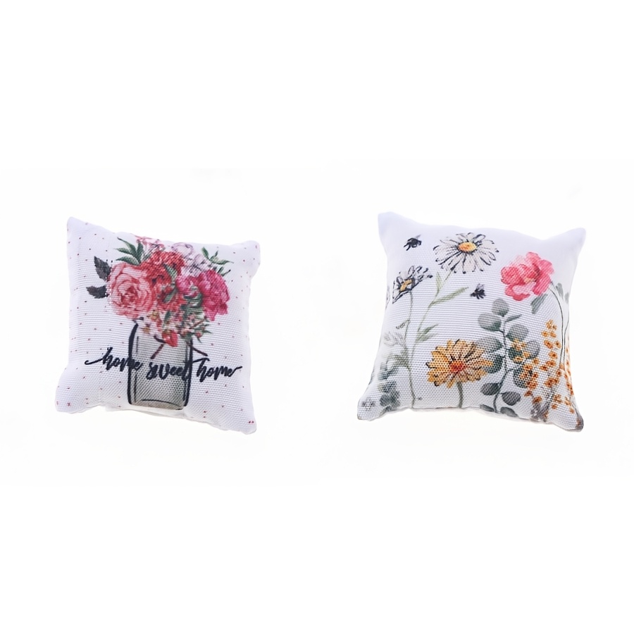 2pcs Miniature Dollhouse Pillows - Realistic Mini Sofa Bed Couch Cushions Suitable For Bjd Dolls, Dollhouse Miniature Living Room, Collectible, Diy Scenes, Collectors Gift