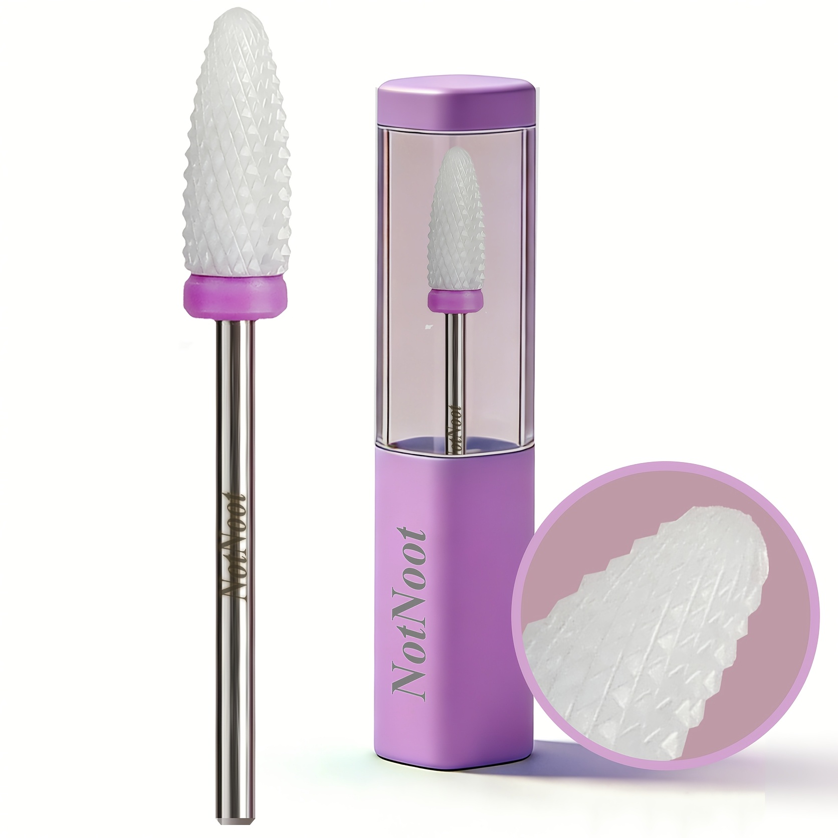 Image of 3/32" Ceramic Nail Drill Bit - Remove Acrylic Hard Gels Quickly And , White Ceramic Cone File Bit For Nail Art, Manicure, Pedicure, Gel, Cuticle Clean