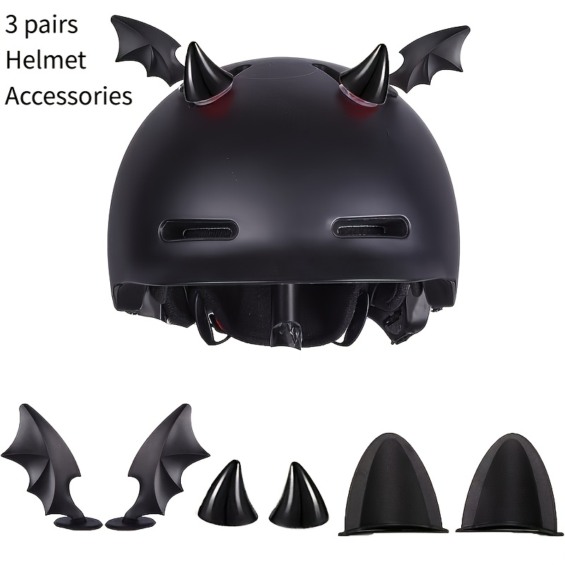 bike helmet horns Motorcycle Devil Horn Decoration Never worry about fading or cracking Helmet Flair | Small Pink