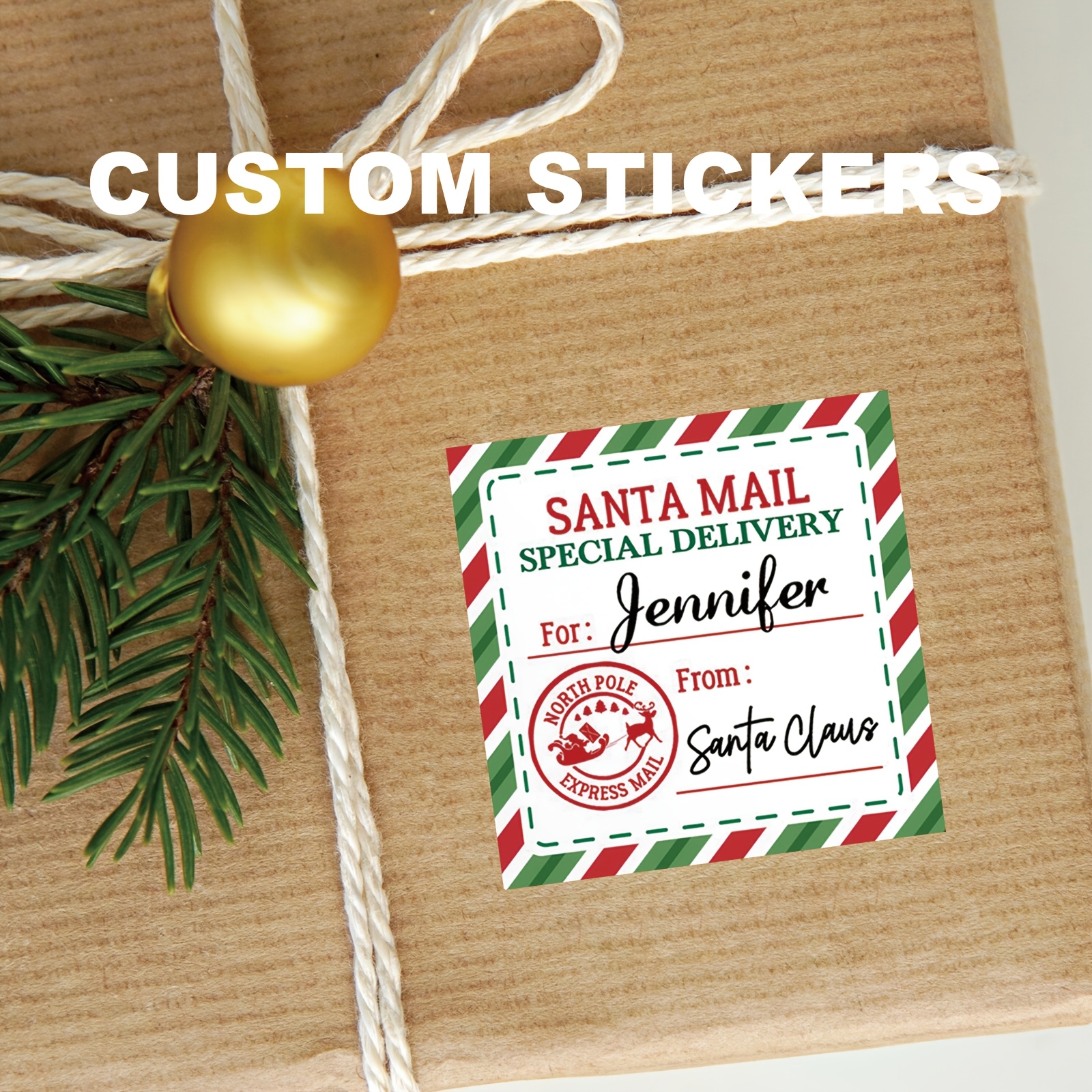 TEMU Santa Claus Gift Tag Stickers | Personalized Christmas Sticker Gift Tags Santa Claus Gifting | Holiday Gift Stickers. Stickers Are Square With A
