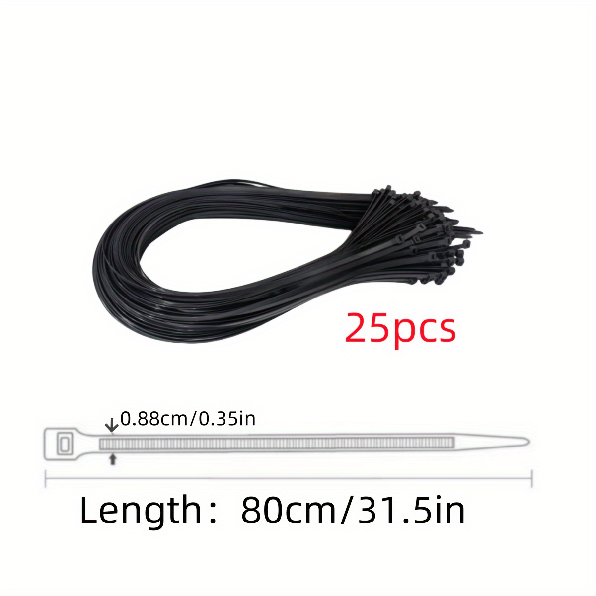 "" Heavy-duty Nylon Zip Ties - Self-locking, In Large Sizes 60/80/90/100/120cm, Made From New Material For Secure Bundling And Organizing At Home And