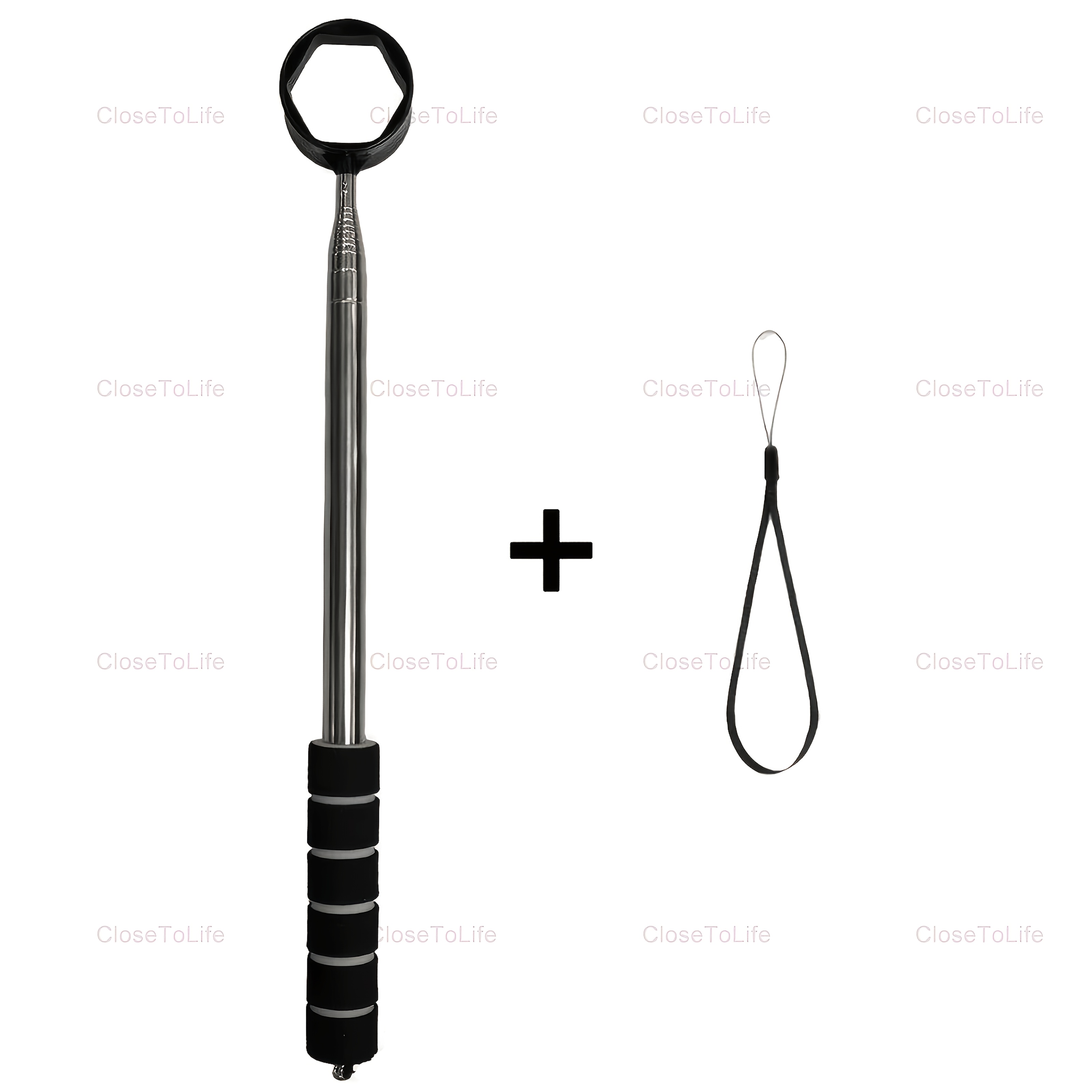 TEMU 9-foot Retractable Golf Ball Retriever With Colored Non-slip Handle And Adjustable Hanging Rope - Portable Golf Ball Grabber Tool, Premium Men's