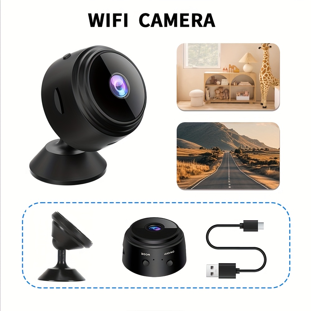 1pc Wireless Home Security Camera - Rechargeable Lithium Polymer Battery, Dual-Powered, 36V Operating Voltage, Wi-Fi Enabled, Remote Mobile App Viewing, 480P video, Motion Detection, - Perfect Surveillance Assistant for Home and Office (NO Card)