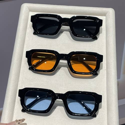 3pcs niche retro square men women glasses trendy cool individual all match small frame decorative mirror street style hot decorative mirror daily wear glasses