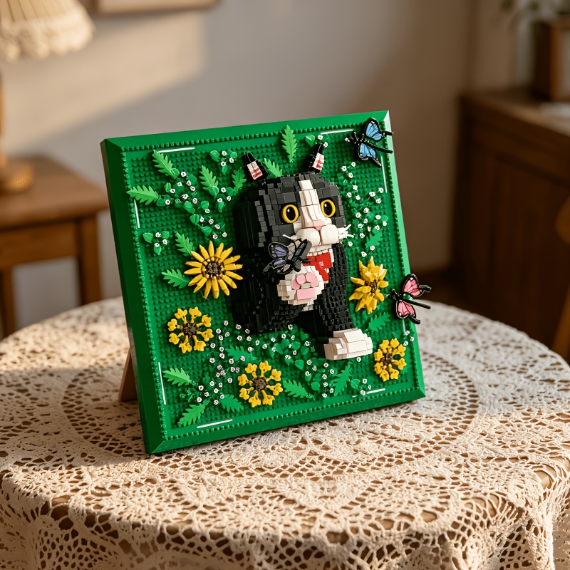 Garden Cow Cat 3D Pixel Block Painting Set
