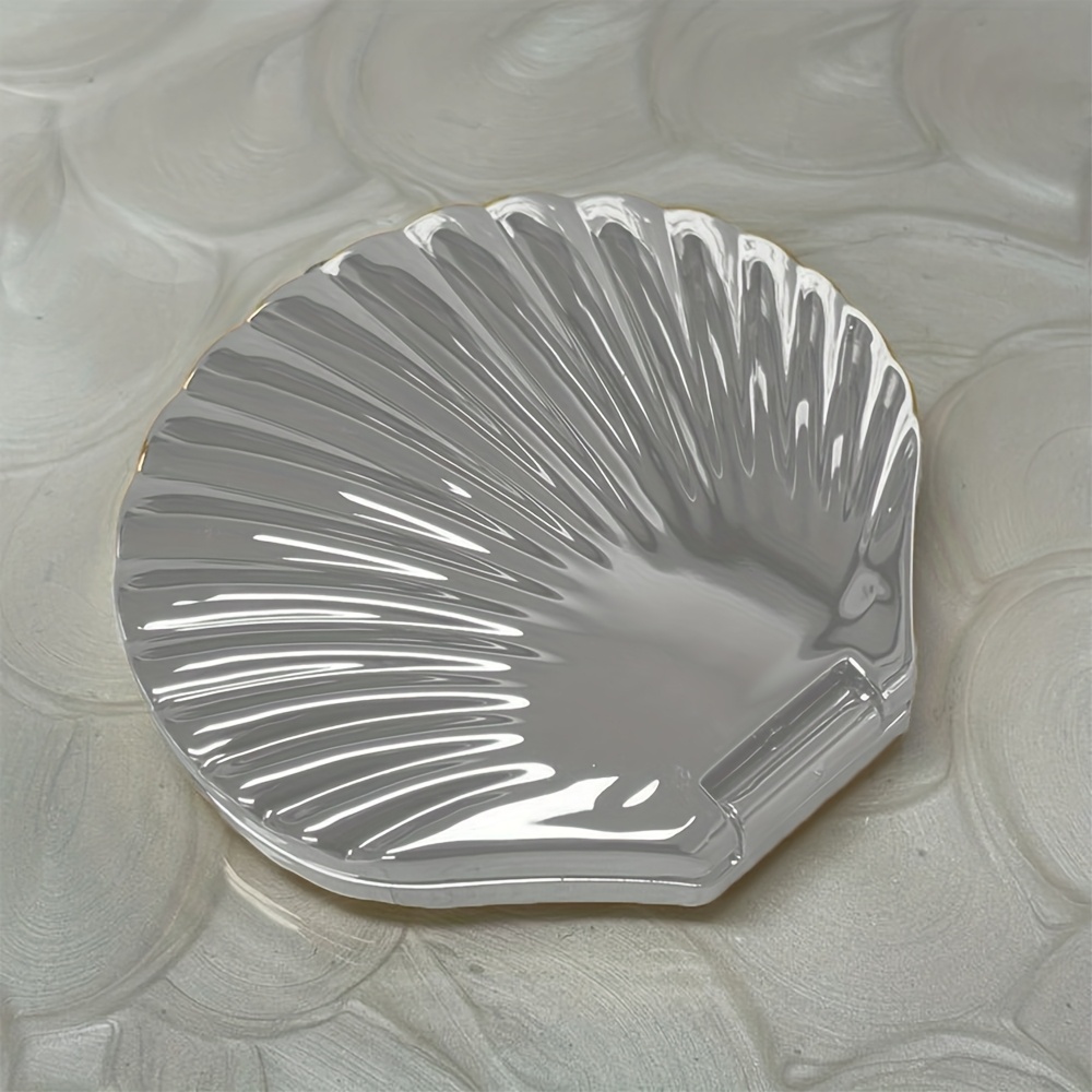 Shell-Style Compact Portable Handheld Makeup Mirror