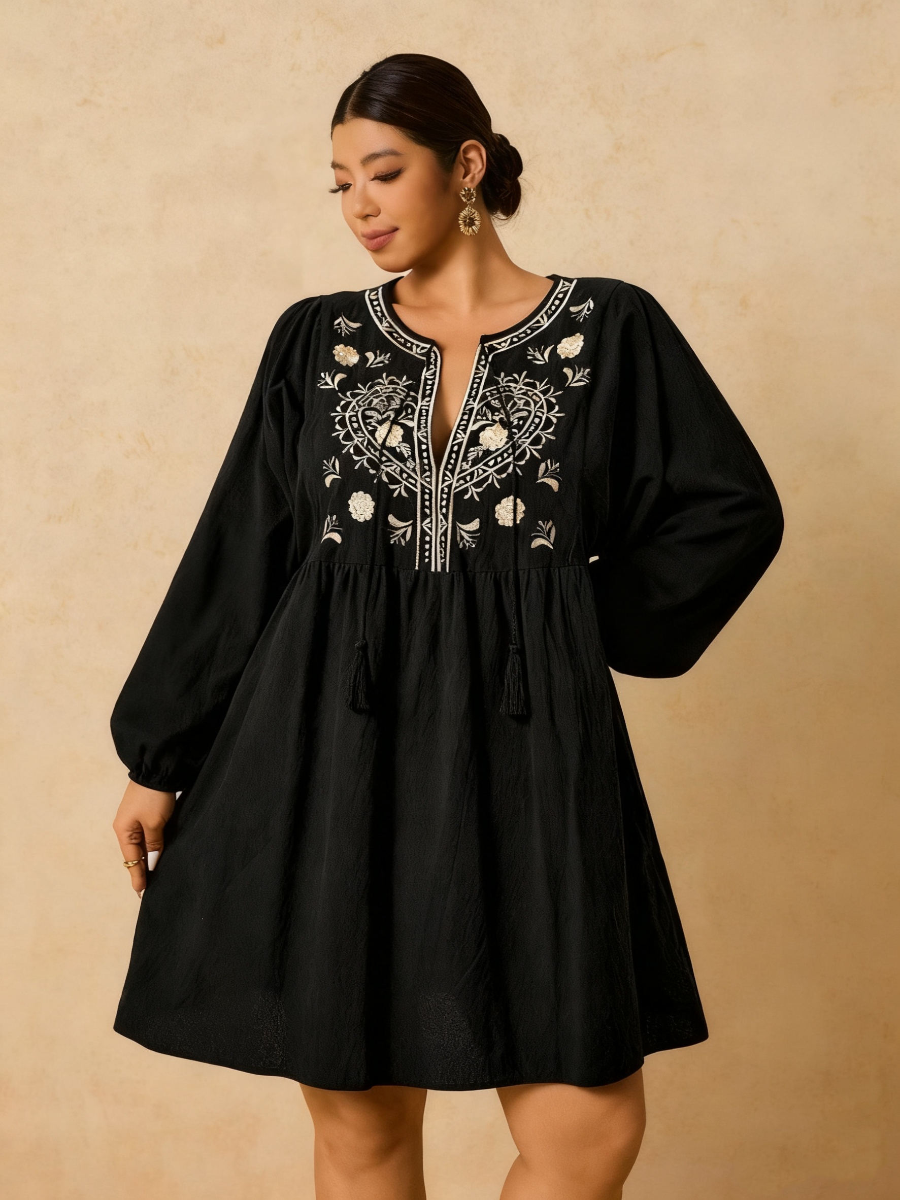 teagan strapless mini dress - black product info and reviews Plus Size Sequin Long-Sleeve Mini Dress main image 0