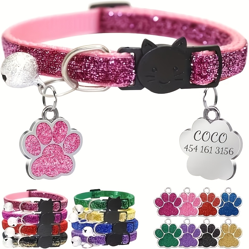 TEMU Personalized Pet Collars - Durable Adjustable Additions , Engraved Nameplate, And Anti- Safety Strap For Small/medium Dogs (male/female) -