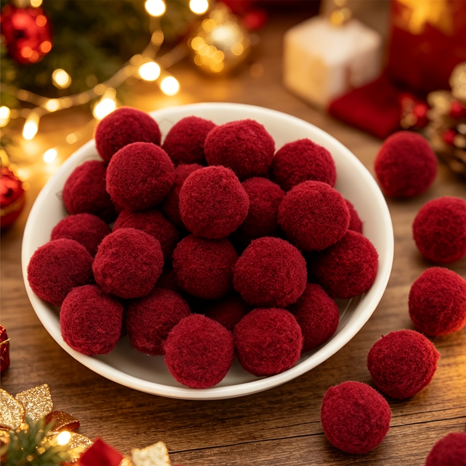 TEMU 198pcs 2cm Fluffy Pom Poms, Assorted Vibrant Colors Pom Balls, High-quality Craft Accessories, Various Diy Handmade Art Projects, Home